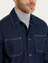 Giacca corta Utility in Raw Denim  Blu Uomo - Ragno