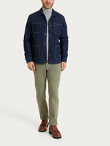 Giacca corta Utility in Raw Denim  Blu Uomo - Ragno