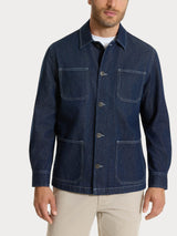 Giacca corta Utility in Raw Denim  Blu Uomo - Ragno