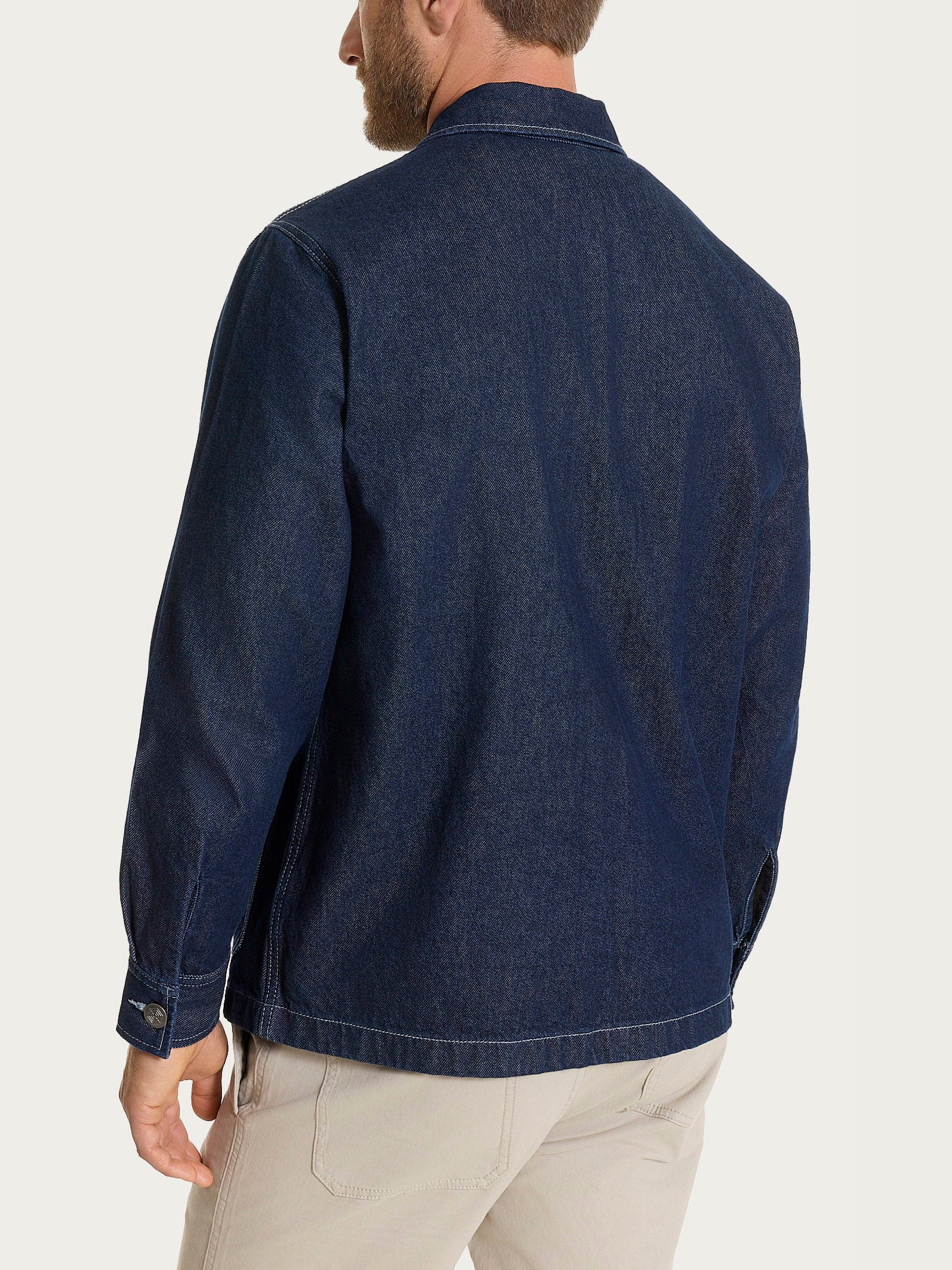 Giacca corta Utility in Raw Denim  Blu Uomo - Ragno