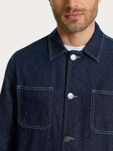 Giacca corta Utility in Raw Denim  Blu Uomo - Ragno
