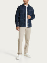 Giacca corta Utility in Raw Denim  Blu Uomo - Ragno