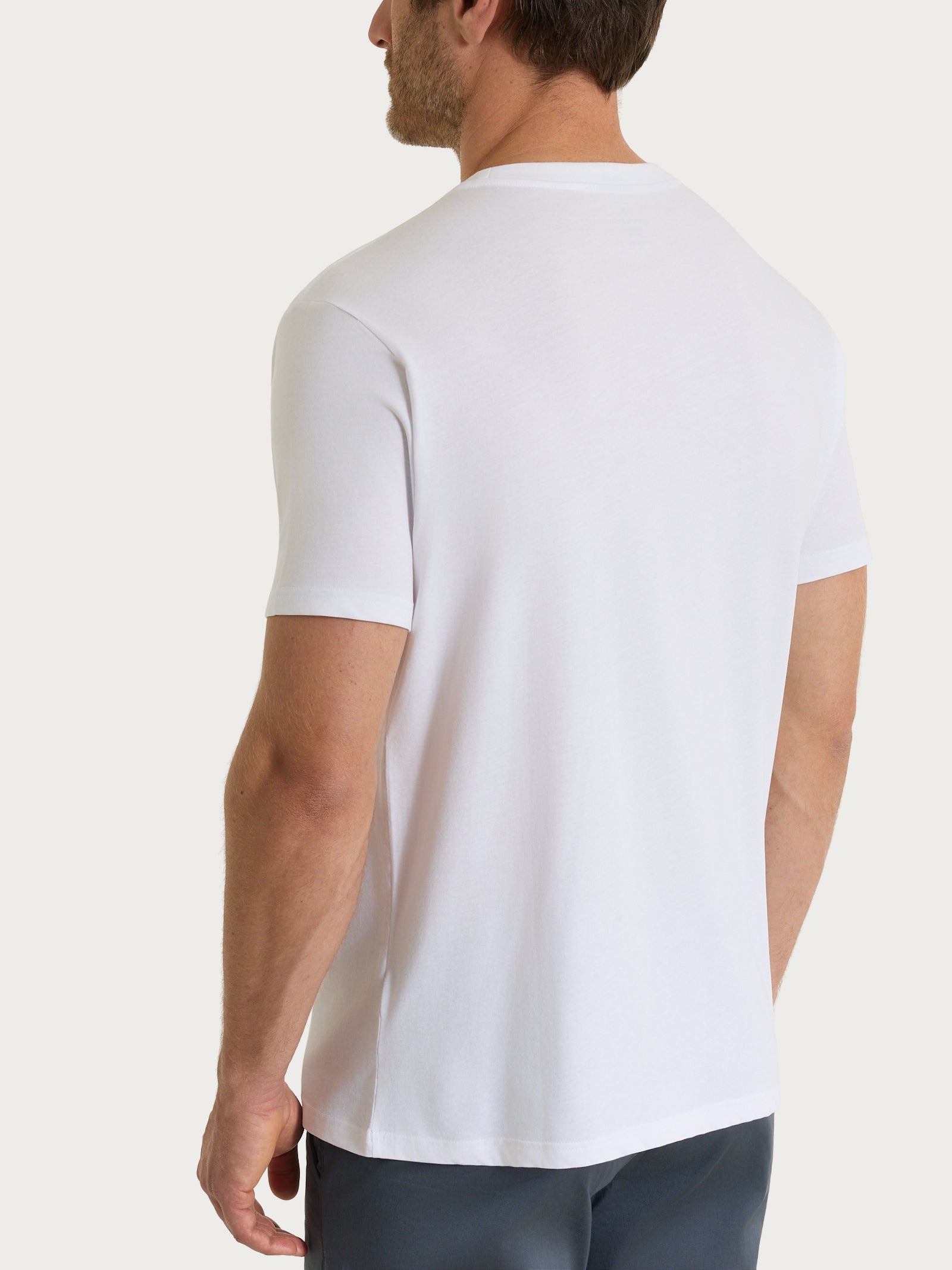 Maglietta girocollo tinta unita in Ultralight Bianchi Uomo - Ragno