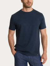 Maglietta girocollo tinta unita in Ultralight Blu Uomo - Ragno