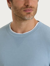 Maglia a manica lunga in punto piquet di Puro Cotone Azzurri Uomo - Ragno