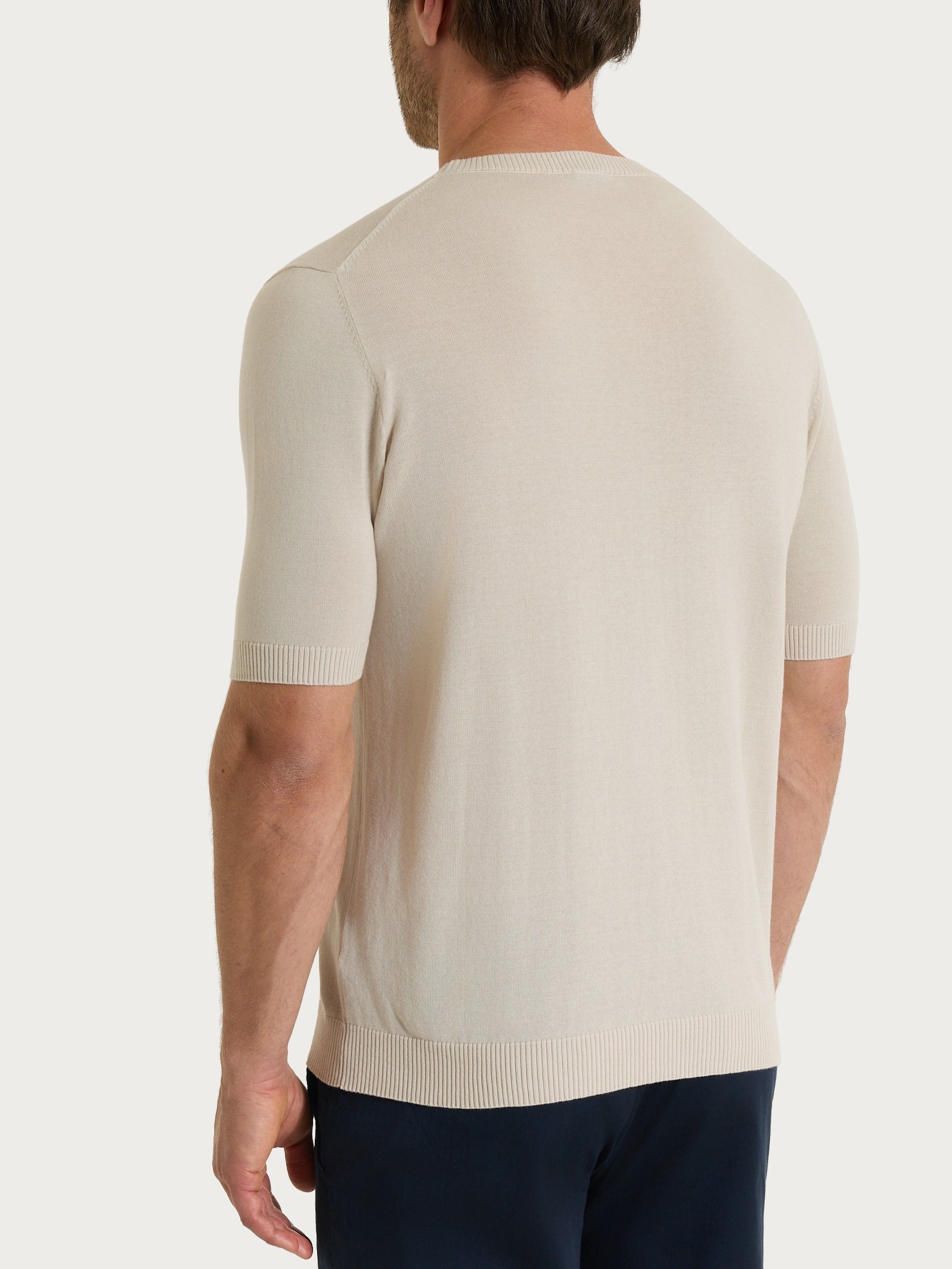 Maglia a manica corta in maglia rasata di Puro Cotone Bianchi Uomo - Ragno