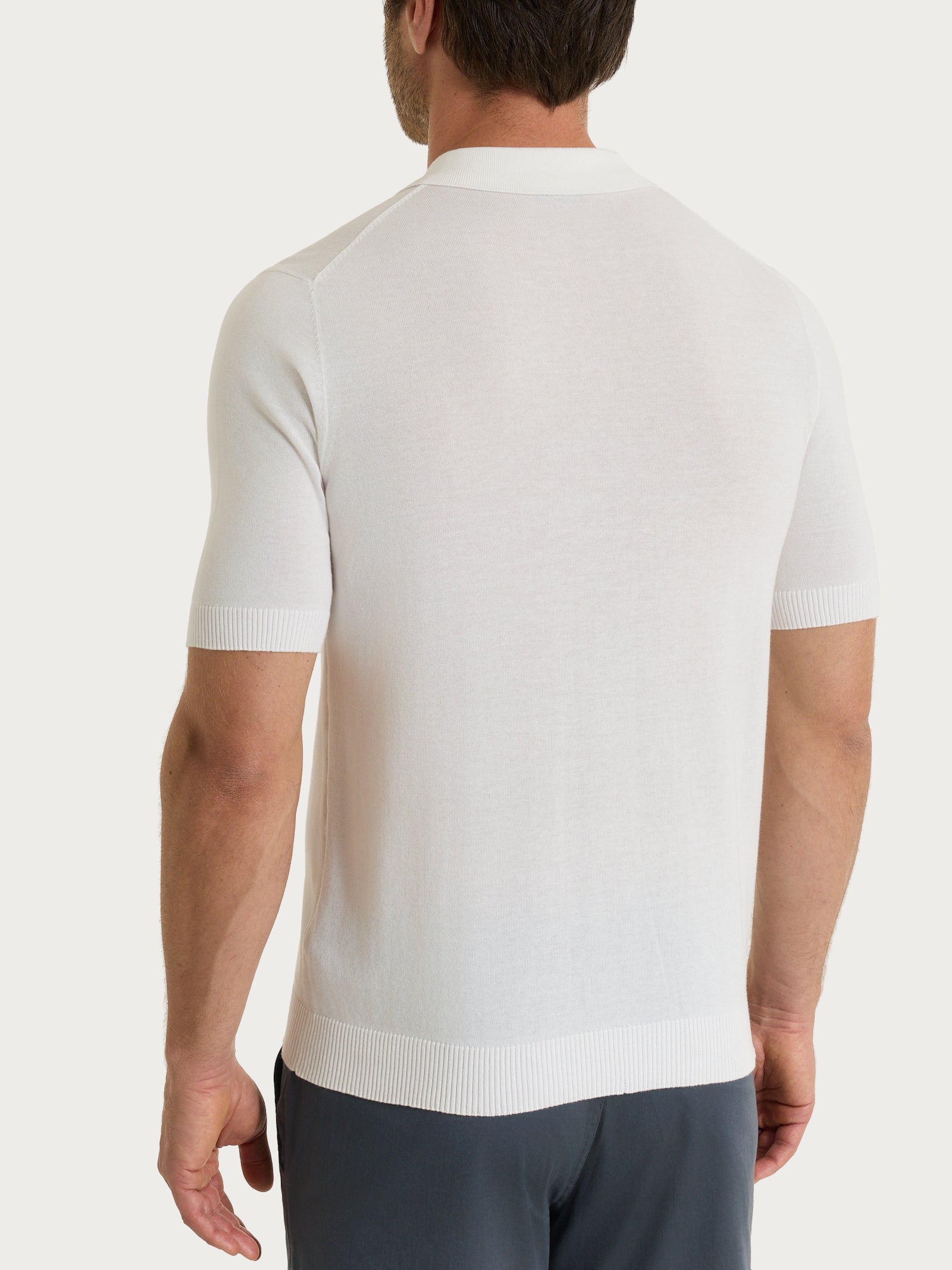Polo a manica corta in maglia rasata di Puro Cotone Bianchi Uomo - Ragno