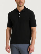 Polo a manica corta in maglia rasata di Puro Cotone Neri Uomo - Ragno
