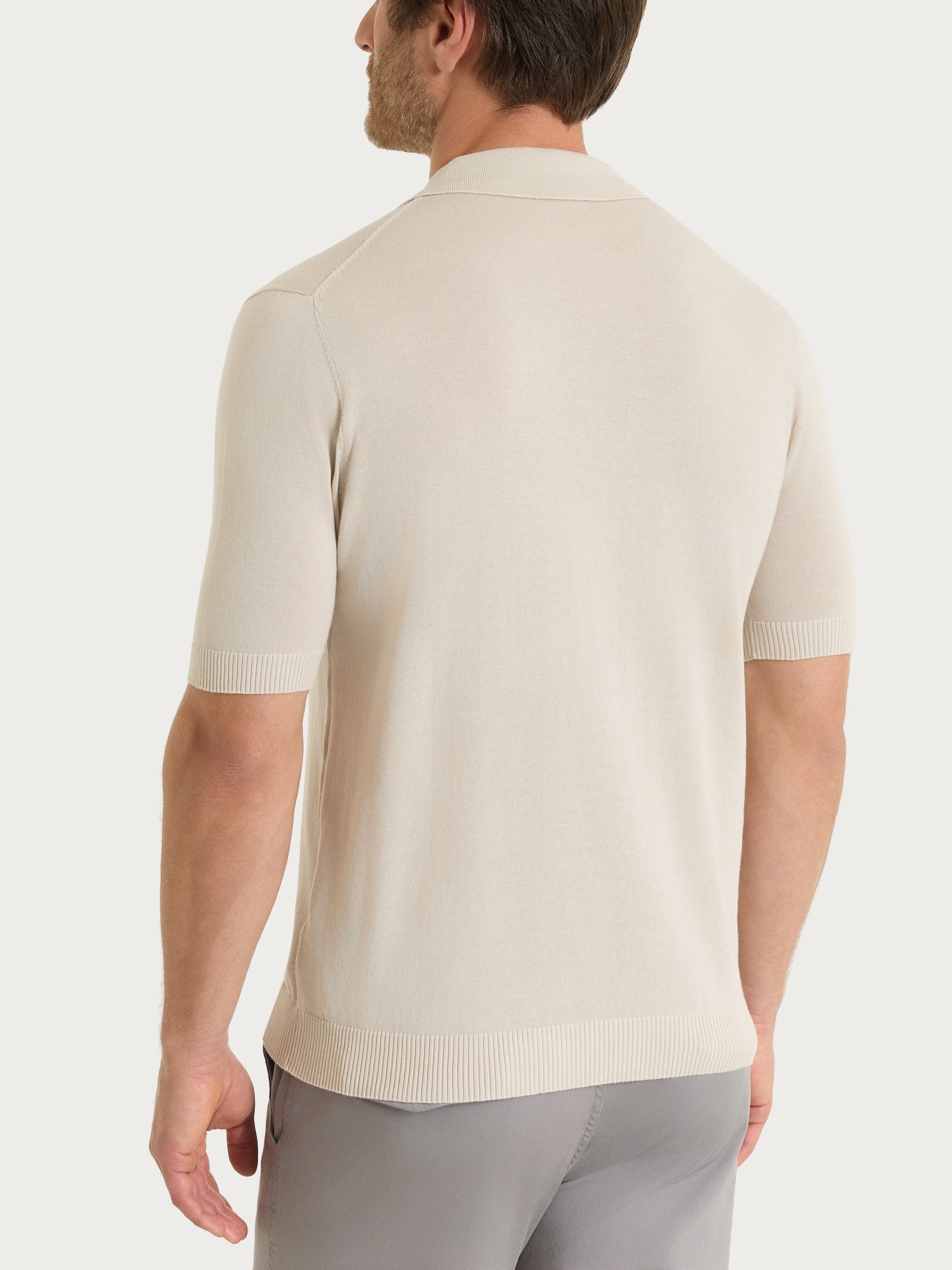 Polo a manica corta in maglia rasata di Puro Cotone Bianchi Uomo - Ragno