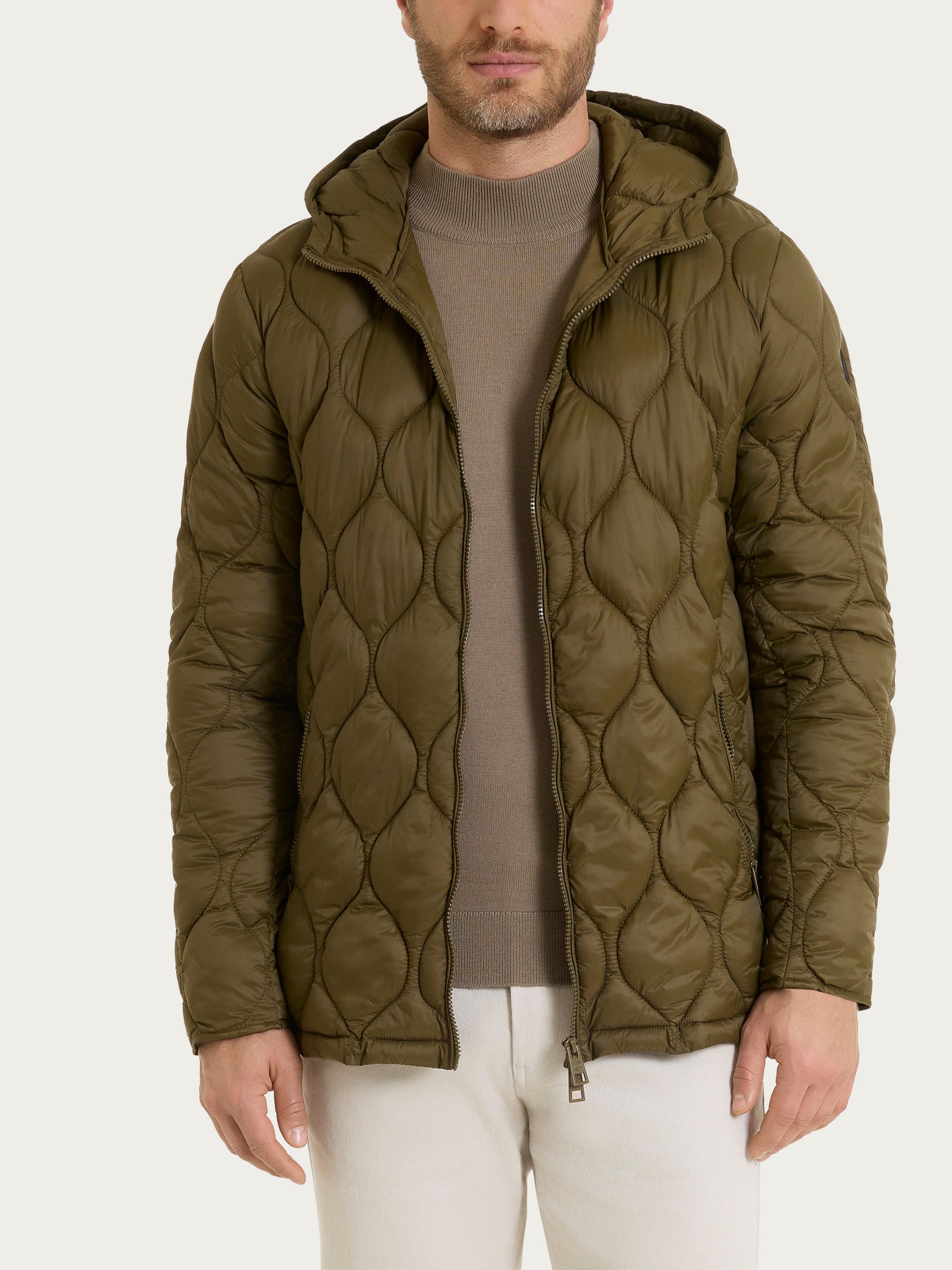 Piumino puffer con cappuccio Onion Quilt Verdi Uomo - Ragno