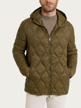 Piumino puffer con cappuccio Onion Quilt Verdi Uomo - Ragno