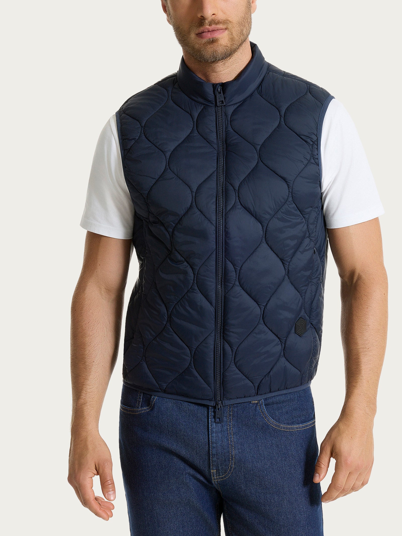 Piumino Smanicato Onion Quilt Blu Uomo - Ragno