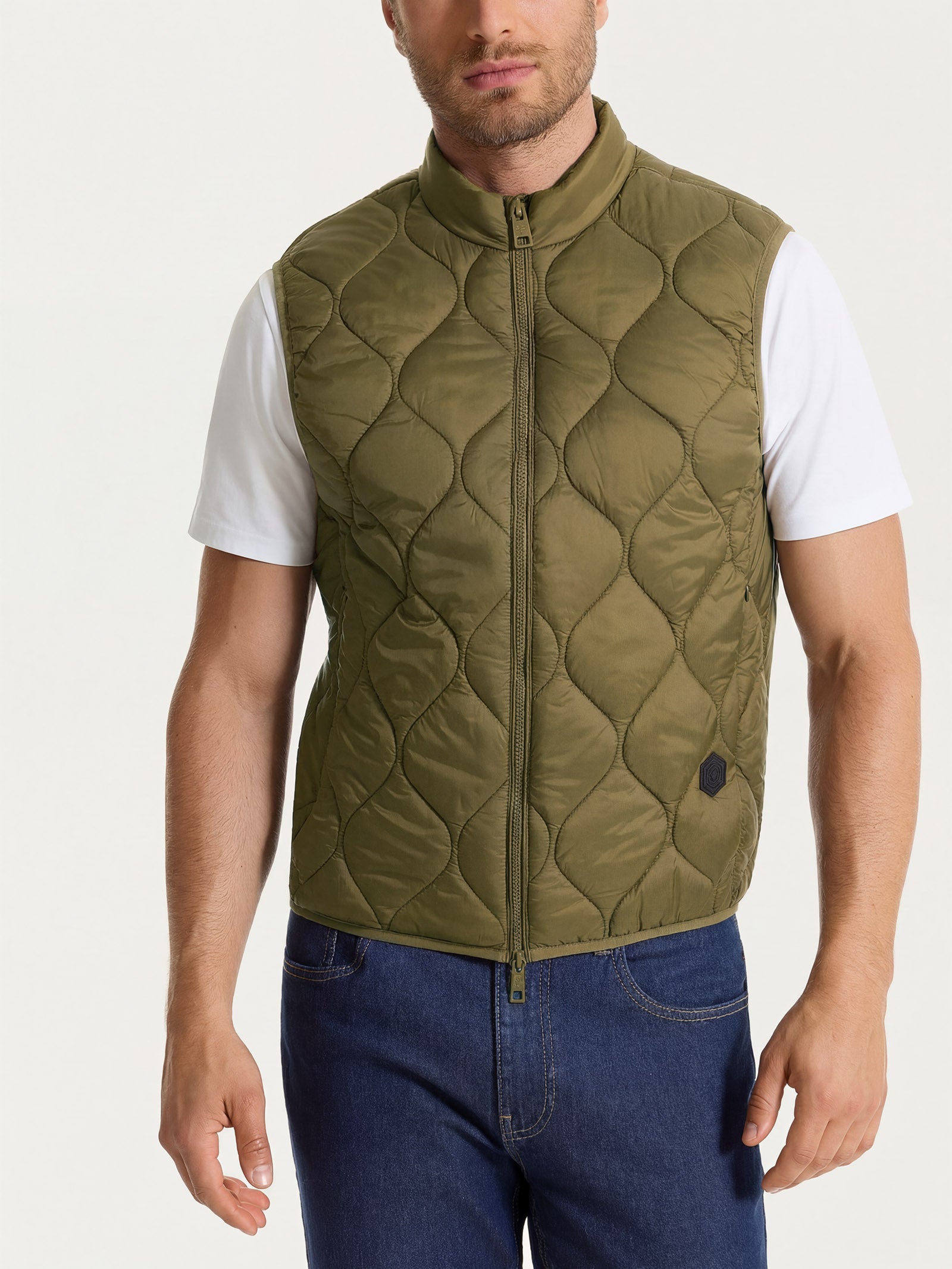 Piumino puffer Smanicato Onion Quilt Verdi Uomo - Ragno