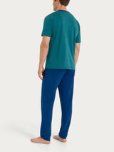 Pigiama trittico con micro rombi in Jersey di Cotone Verdi Uomo - Ragno