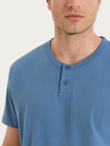 Pigiama tartan con girocollo in Jersey di Cotone  Blu Uomo - Ragno