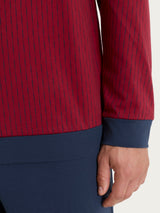 Pigiama lungo con dettagli micro geometrici in Jersey di Cotone Rossi Uomo - Ragno