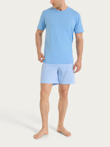 Pigiama corto a righe con girocollo in Jersey di Cotone Bianchi Uomo - Ragno