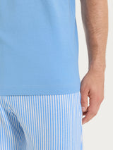 Pigiama corto a righe con girocollo in Jersey di Cotone Bianchi Uomo - Ragno