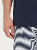 Pigiama corto a righe con girocollo in Jersey di Cotone Bianchi Uomo - Ragno