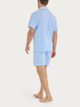 Pigiama aperto a righe in Jersey di Cotone Bianchi Uomo - Ragno