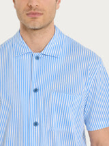 Pigiama aperto a righe in Jersey di Cotone Bianchi Uomo - Ragno