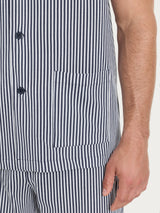 Pigiama aperto a righe in Jersey di Cotone Bianchi Uomo - Ragno