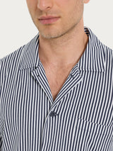 Pigiama aperto a righe in Jersey di Cotone Bianchi Uomo - Ragno