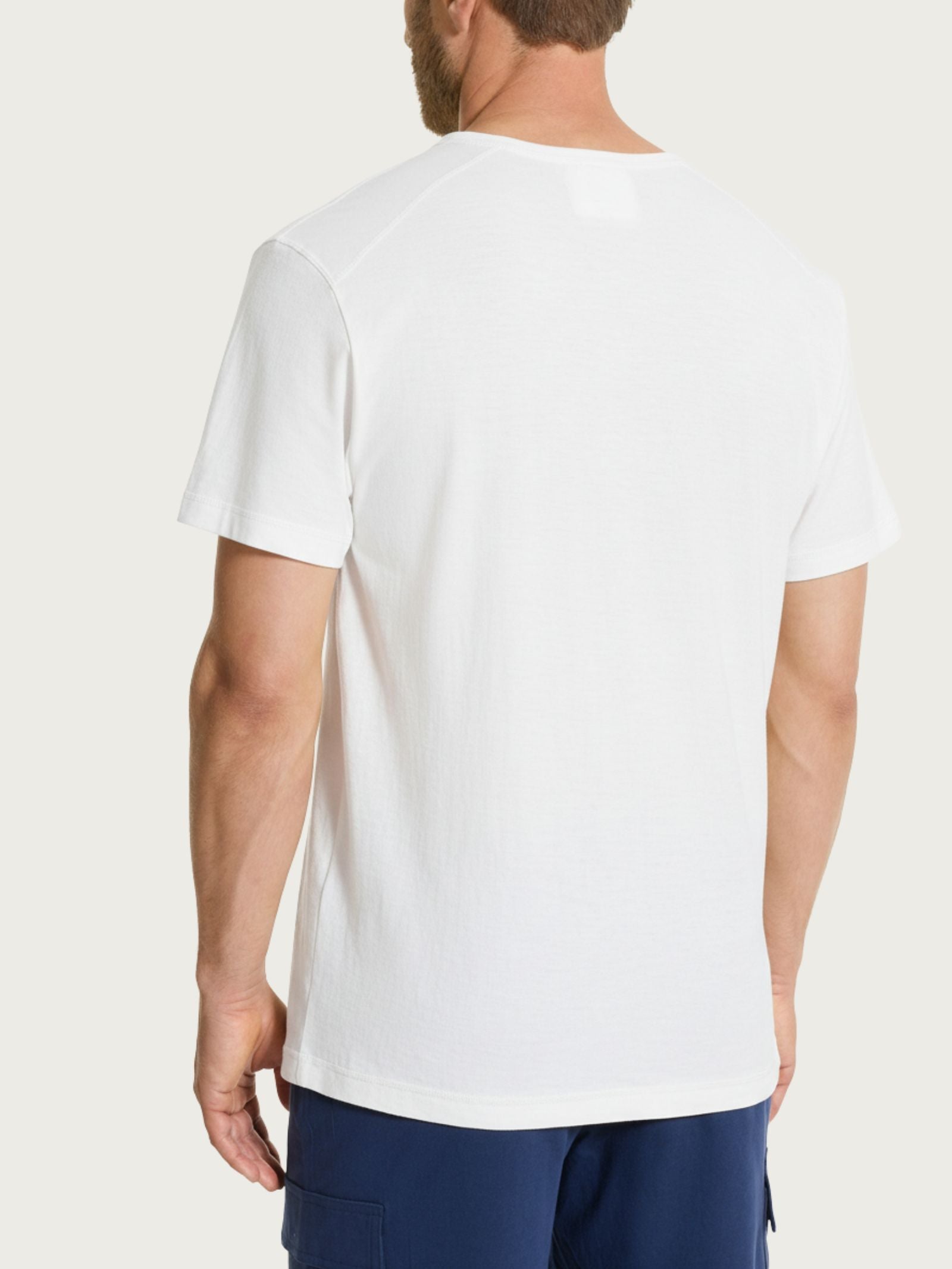T-shirt con scollo a V in slub jersey di cotone Bianchi Uomo - Ragno