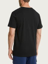 T-shirt con scollo a V in slub jersey di cotone Neri Uomo - Ragno