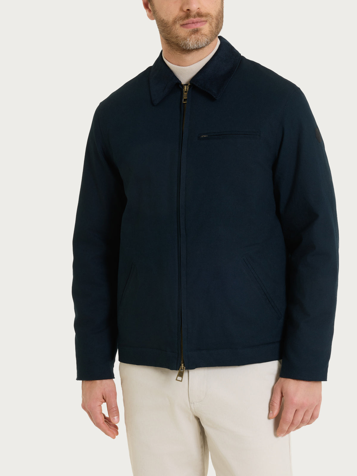 Giacca con zip in Winter Canvas Blu Uomo - Ragno