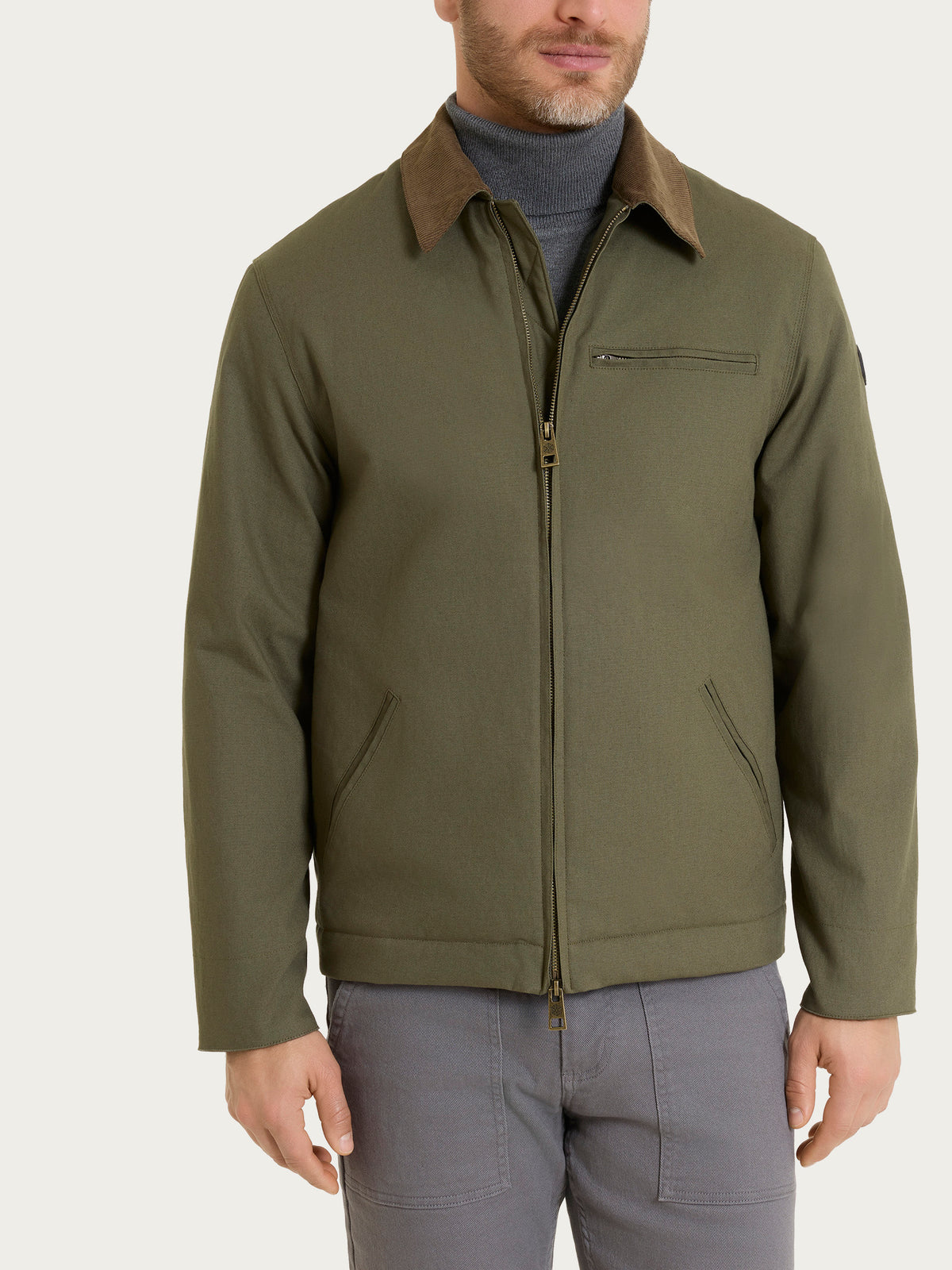 Giacca con zip in Winter Canvas Verdi Uomo - Ragno