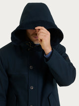 Parka con cappuccio in Winter Canvas Blu Uomo - Ragno