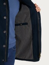 Parka con cappuccio in Winter Canvas Blu Uomo - Ragno