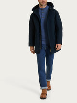 Parka con cappuccio in Winter Canvas Blu Uomo - Ragno