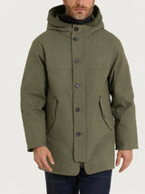 Parka con cappuccio in Winter Canvas Verdi Uomo - Ragno