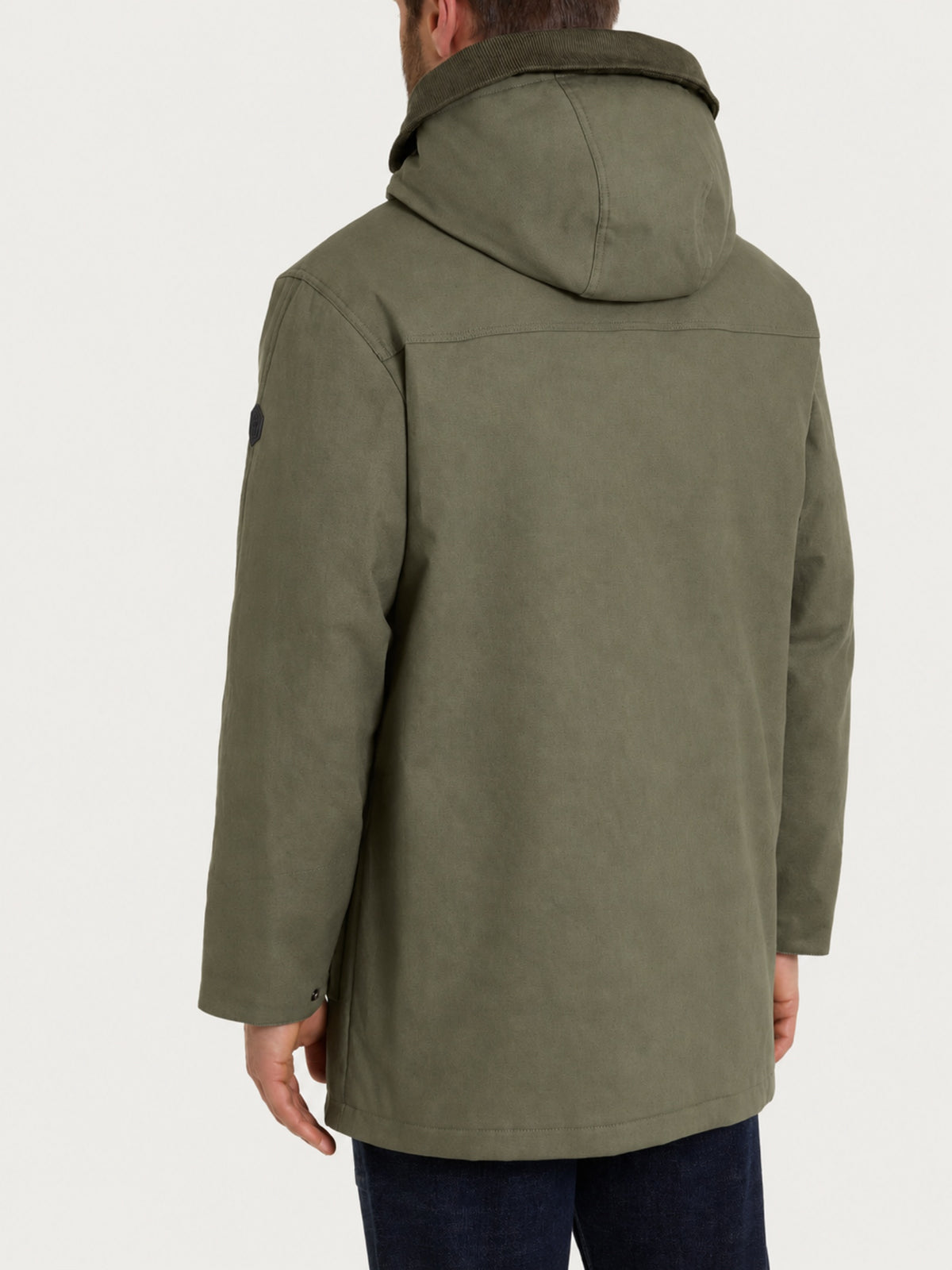 Parka con cappuccio in Winter Canvas Verdi Uomo - Ragno