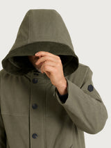 Parka con cappuccio in Winter Canvas Verdi Uomo - Ragno
