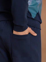 Pigiama a serafino con fantasia in interlock di caldo cotone Blu Uomo - Ragno