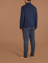 Pigiama polo con taschino in interlock di cotone Blu Uomo - Ragno