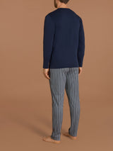 Pigiama girocollo in interlock di cotone Blu Uomo - Ragno