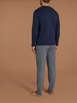 Pigiama serafino in interlock di cotone Blu Uomo - Ragno