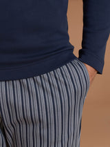Pigiama serafino in interlock di cotone Blu Uomo - Ragno