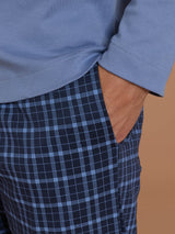 Pigiama serafino in interlock di cotone Blu Uomo - Ragno