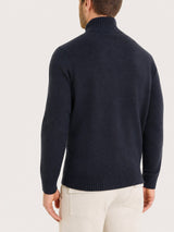 Lupetto con quattro bottoni in NaturalSoft Blu Uomo - Ragno