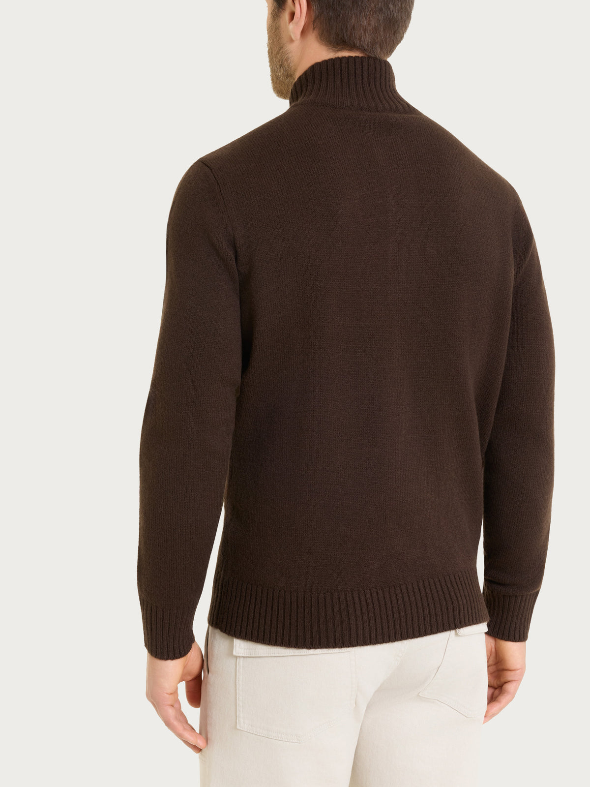 Lupetto con quattro bottoni in NaturalSoft Marroni Uomo - Ragno