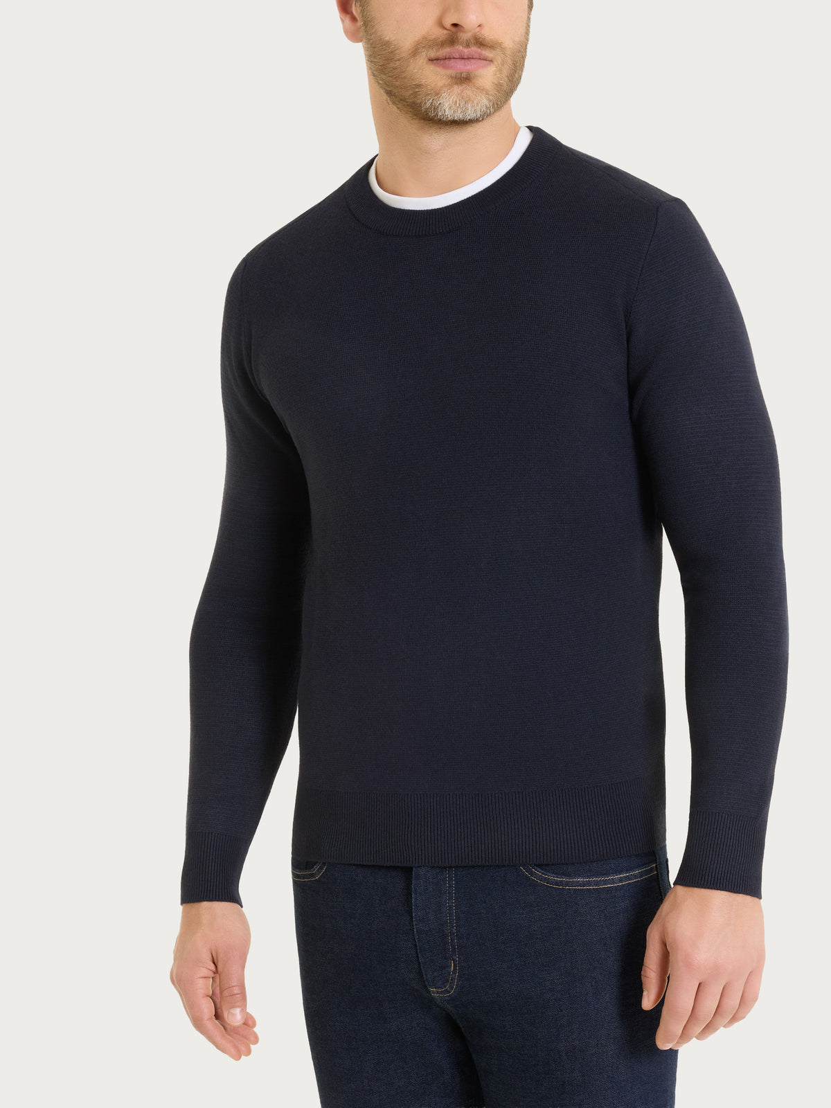 Maglia girocollo in NaturalSoft Blu Uomo - Ragno