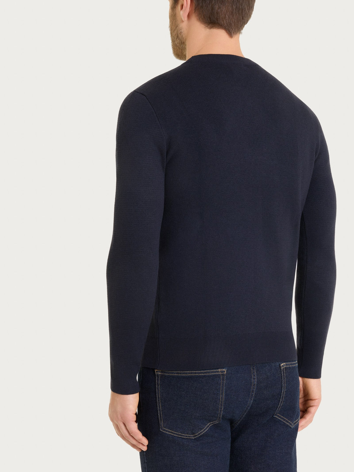 Maglia girocollo in NaturalSoft Blu Uomo - Ragno