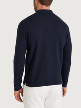 Polo a manica lunga in NaturalSoft Blu Uomo - Ragno