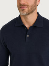 Polo a manica lunga in NaturalSoft Blu Uomo - Ragno