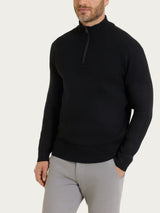 Lupetto con mezza zip in NaturalSoft Neri Uomo - Ragno